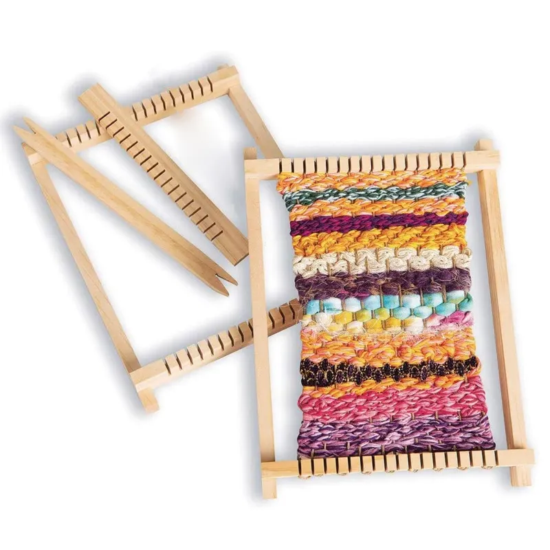 Mini Wooden Weaving Machine DIY Traditional Handmade Knitting Loom Kids Educational Toy