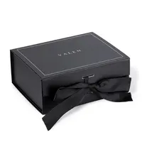 Caja de cartón rígida plegable con cierre magnético y logotipo personalizado, caja de zapatos de embalaje de regalo, de lujo, color negro