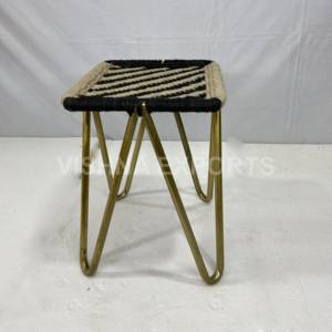 Taburete de mesa de centro de cuerda de yute tejido a mano de diseño moderno muebles de sala de estar para el hogar - Product Image 1