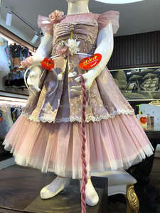 Jacquard tejidos de seda vestido con diadema nuevo diseño del bebé chica ropa de fiesta vestido - Product Image 2