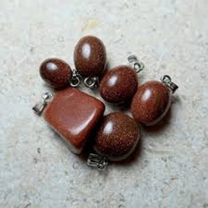 จี้หินโกลด์สโตนสีแดงคุณภาพสูงสร้อยคอหินกรวดแบบเกล็ดพร้อมสายชุบ - Product Image 6