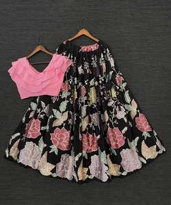 Más elegido banarasi algodón seda Zari tejido trabajo lehenga choli con dupatta precio al por mayor para mujeres tienda textil ropa - Product Image 2