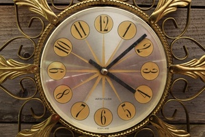 Vintage Scotland Gold Metal Wall Clock - Product Image 2