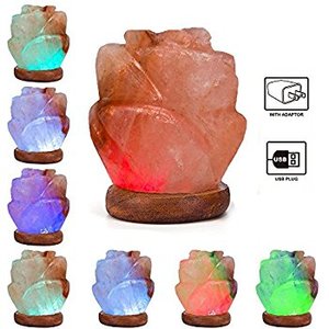 USB Mini Feng Shui pirámide tallada lámpara de sal del Himalaya ecológica artesanía Natural hogar decorativo para el estilo de amor - Product Image 4