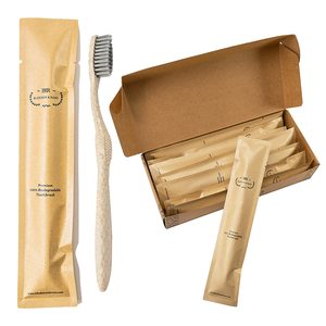 Brosse à dents en bambou biodégradable, 10 pièces, de haute qualité, en bambou - Product Image 1