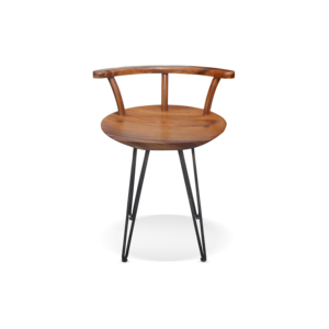 Silla de Comedor de Madera Suar Personalizada con Base de Metal, Diseño Clásico Natural, Silla de Salón para Hogar, Hotel, Sala de Estar - Product Image 2