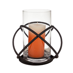 Portavelas votivo de color negro de hierro, candelita votiva de mejor calidad con chimenea de vidrio para uso doméstico en hoteles - Product Image 1