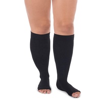 Chaussettes de compression opaques 6XL, mollet extra large, 20-30 mmHg, genouillères, taille plus, bas de soutien, bout fermé