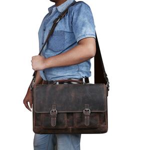 Maletín de Cuero Genuino Estilo Vintage Hunter, Bolsa para Portátil, Bolsa Ejecutiva, Bolsa de Mensajero para Hombre - Product Image 5