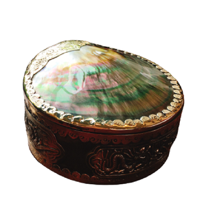 Carcasa con níquel incrustada, caja de joyería negra de lujo, hecha de perla madre - Product Image 1