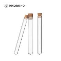 Tubes à essai en verre borosilicate à fond arrondi personnalisés, bouchon en liège anti-fuite, capacités de 1 à 55 ml, pour sérum de soin de la peau du visage
