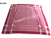 Viscose traditionnelle Arafat hommes Shemagh Keffieh écharpe arabe Palestine arabe écharpe rouge sur blanc Kufiya Arafat Hatta Original