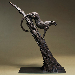 Statue de guépard <span class=keywords><strong>en</strong></span> résine <span class=keywords><strong>en</strong></span> Bronze, <span class=keywords><strong>décoration</strong></span> d'intérieur, 1 pièce, Sculpture de guépard - Product Image 3
