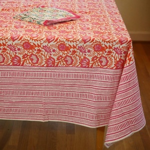 Nappe en coton biologique certifié, couleur Orange de luxe, nouveau Design, imprimé, personnalisé, 60x120 pouces, 1 pièce - Product Image 1