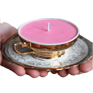 Tarro de vela único hecho a mano de color dorado en cobre con diseño de mármol perfecto para decoración elegante del hogar y eventos especiales - Product Image 3