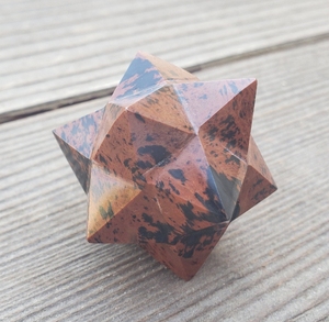 Obsidian12 de caoba, cristal Merkaba para curación de Reiki, rejilla de cristal y Fengshui, Meditación de Exis, cristal de exportación - Product Image 1