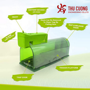 Caja de captura de ratón de plástico no tóxico, alarma comercial para gatos, alta sensibilidad, también para ratas pequeñas, Control de plagas - Product Image 4