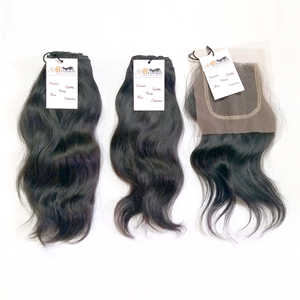 Venta al por mayor sin procesar virgen templo indio de la armadura del pelo con cierre cutícula alineada Natural extensión del pelo indio proveedor - Product Image 1