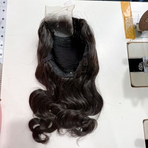 Peluca de Cabello Humano con Cierre de Encaje, Ondas Profundas, Color Negro Natural, Sin Pegamento, para Uso Diario en Salón - Product Image 1