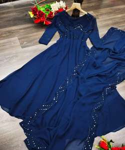 Nouveau Dernier Look Rich Party Wear Georgette Imprimé Crêpe Indien Filles Porter Prêt à Porter Pas Cher Bas Prix En Gros Surat Ethnique - Product Image 3