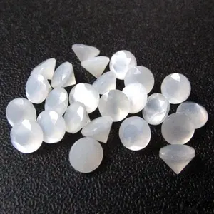 Fabricante De Pedras Preciosas Certificadas Alta Qualidade Natural 9mm Pedras Preciosas Soltas Para Jóias Moonstone Branco Corte Redondo Facetado