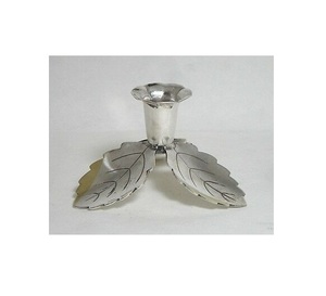 Handmade Flower Shaped Taper <b>Leaf</b> Candle Holder with Custom Finish Art & Collectible Elegant Home Decor by Brassworld India - Product Image 1