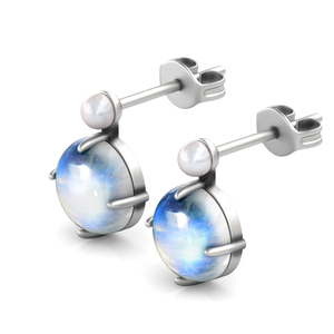 Joyería Boho Vintage 2021, Pendientes de Plata con Piedras Preciosas de Luna Mágica Coloridas y Perlas Colgantes para Mujer, <span class=keywords><strong>Destiny</strong></span> Jeweller - Product Image 3