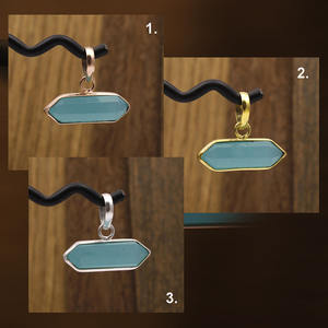 Connecteur de pendentif de lunette fait à la main en calcédoine aqua plaqué or rose/argent/or en forme de pointe pour la fabrication de bijoux composants en laiton - Product Image 4