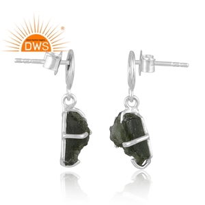 Pendiente colgante de piedras preciosas de moldavita Natural de Plata de Ley fina 925 para mujer, joyería para mujer, regalo para ella - Product Image 4