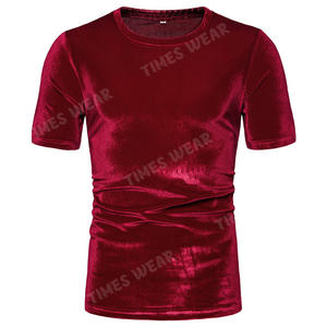 Camisetas de manga corta de terciopelo para hombre, Jersey informal ajustado de alta calidad, Tops de terciopelo - Product Image 3