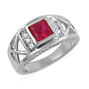 Stunning Unisex 925 Silver Plated <b>Ring</b> White & Pink <b>CZ</b> Stone Fashion <b>Ring</b> Cute & Trendy Style for Parties - Product Image 3