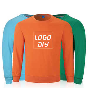 Sudadera de cuello redondo de lana de algodón liso 100% en blanco Unisex con logotipo bordado de gran tamaño de alta calidad para hombres - Product Image 2