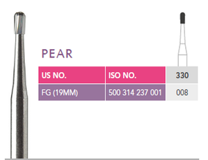 In Acciaio Inox Tondo Pera FG-330 Frese Dentali da Prima Dentale - Product Image 1