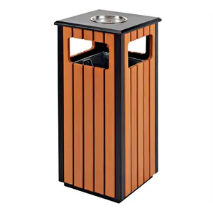 热销公共垃圾桶木质回收箱