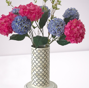 Vase à fleurs en incrustation d'os pour fleur sèche en forme de cylindre et conception de feuille pour Table à manger salon bureau à domicile hôtel Tradnary - Product Image 2