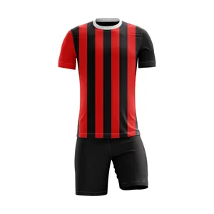 Direst Fabriek Productie Van Hoge Kwaliteit Goedkope Voetbal Jersey 100% Polyester Club Voetbal Uniform Sets Voetbal Jersey Tenue