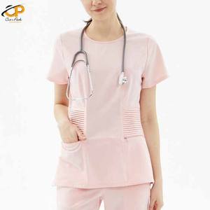 Elegante y ligero Jersey Scrub Set Diseños personalizados para enfermeras de hospital Venta caliente con bolsillos para uniformes de médicos - Product Image 2