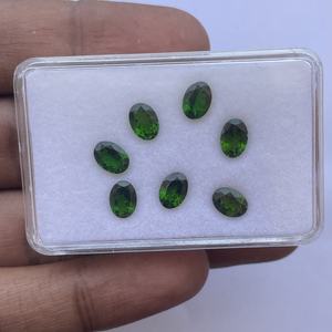 7x5mm Naturel Vert Chrome Diopside Pierres Facettes Ovale Calibré Lâche IGI Certifié pour la Fabrication de Bijoux Prix de Gros - Product Image 3