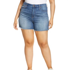 Light <b>Blue</b> Causal Smoothly Jean Shorts With Fashion Design Girl Street Wear Distressed Denim Jean Shorts Custom Your Own Design - Product Image 4
