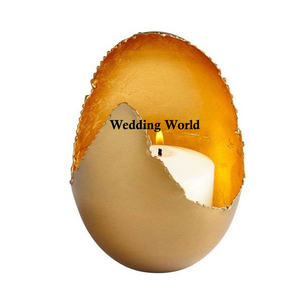 Bougeoir en métal fait à la main Bougeoir en gros enduit de poudre d'or Bougeoir votif de table de luxe décoratif pour la maison - Product Image 3