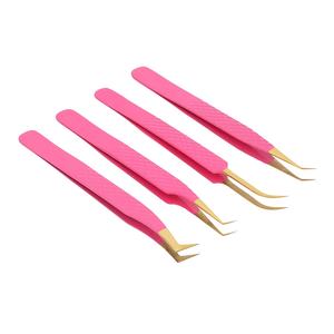 Lash Tweezers Custom Logo <b>Box</b> Packing Eyelash Tweezers <b>Strong</b> Hold Fiber Tip Tweezers for Eyelash Extension - Product Image 1