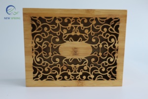 Caja de regalo de madera de bambú ecológica del fabricante Caja de madera única de estilo de grabado de arte popular multifuncional - Product Image 5