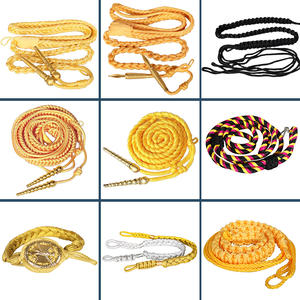 Aiguillette táctico de Lingotes de plata dorada de alta calidad, cordón de hombro uniforme de gran calidad para accesorios de uniformes tácticos - Product Image 2
