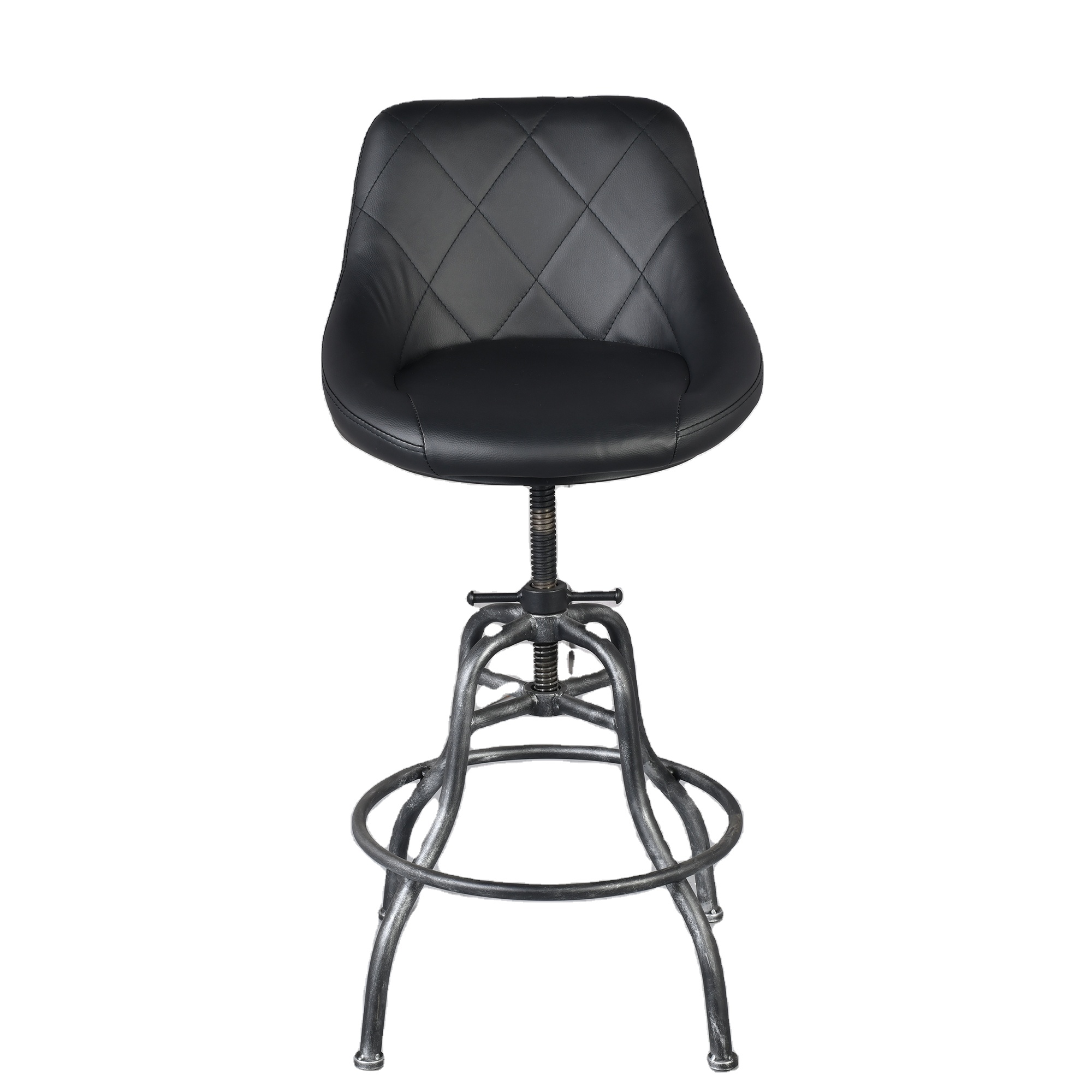 Стул из искусственной кожи с подставкой для ног