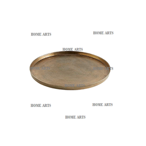 Plateau de service de nourriture en laiton de conception classique forme ronde plateau de dessert de collations de taille personnalisée au prix le plus bas - Product Image 2