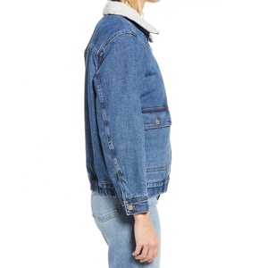 Chaqueta de mezclilla vintage de manga larga para mujer y niña, estilo holgado, lavado claro, desgastada, rasgada, tipo boyfriend, para motocicleta, reversible - Product Image 4