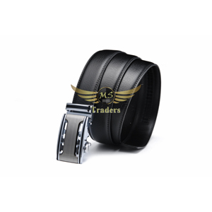 Ceintures en cuir de mode décontractée de longueur standard pour hommes ceinture de robe à cliquet noir marron - Product Image 5