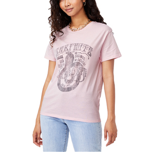 Camiseta de algodón 100% OEM con estampado gráfico blanco de manga corta para mujer, camiseta para chicas y mujeres. - Product Image 2