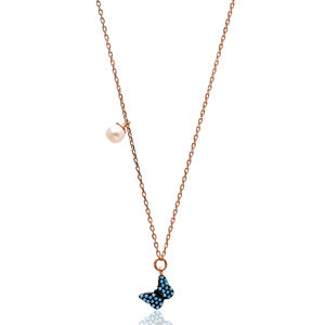 Papillon Avec Nano Pierre Turquoise Collier Turc En Gros Fabriqués À La Main 925 Argent Sterling Bijoux - Product Image 1