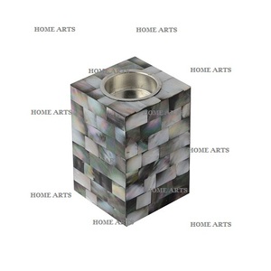 Portavelas de madera de último diseño con portavelas cuadrado de nácar del mejor exportador de la India - Product Image 6